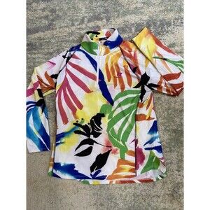 Ralph Lauren RLX 1/4 Zip Pullover Golf Jacket Womens Size Large Colorful Floral